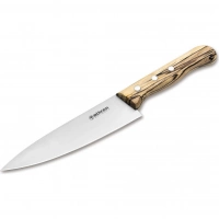 Кухонный шеф-нож Boker Tenera Chef’s Medium Ice Beech, 158 мм, сталь С75, рукоять белый бук купить в Томске