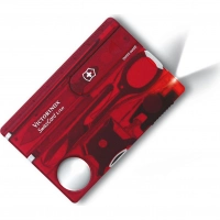 Швейцарская карта Victorinox SwissCard Lite, сталь X50CrMoV15, рукоять ABS-пластик, полупрозрачный красный купить в Томске