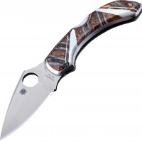 Складной нож Santa Fe Spyderco Dragonfly, сталь VG-10, рукоять сталь с накладками из зуба мамонта/перламутра купить в Томске