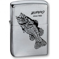 Зажигалка ZIPPO Black Bass Brushed Chrome, латунь с никеле-хром. покрыт., серебр., матов., 36х56х12мм купить в Томске