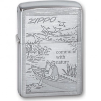 Зажигалка ZIPPO Row Boat Brushed Chrome, латунь с никеле-хром.покрыт., серебр., матов., 36х56х12 мм купить в Томске