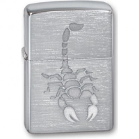 Зажигалка ZIPPO Scorpion Brushed Chrome, латунь с никеле-хром.покрыт., серебр., матов., 36х56х12 мм купить в Томске